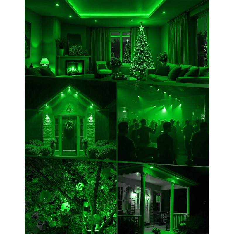 6-Pack MR16 Green LED Bulbs-Natural 5W 50W Halogen GU5.3 Base