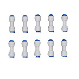 Lemoy RO Reverse Osmosis Water Filter repalcement 1/4" OD Quick Connect Push in to Connect Water Tube Fitting Set of 10 (I Type)