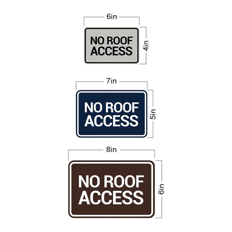 Signs ByLITA Classic Framed, No Roof Access Sign (Brushed Silver)