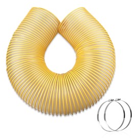 HQPASFY 4 Foot Lawn Vacuum Hose, 8'' Diameter Lawn Vac Hose Compatible with DR Agri Fab Trac Vac Cyclone, Leaf Vac Hose, Fits Most Brands Lawn Leaf Vac Grass Catcher Bagger, with 2 Clamps