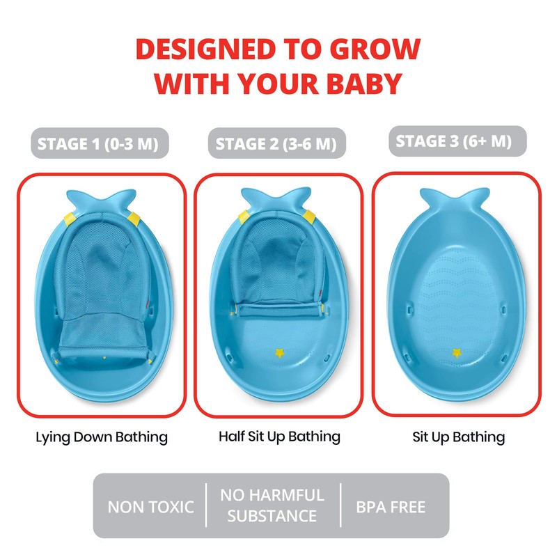Skip Hop Infant Bath Tub 3-Stage Grow With Baby Smart
