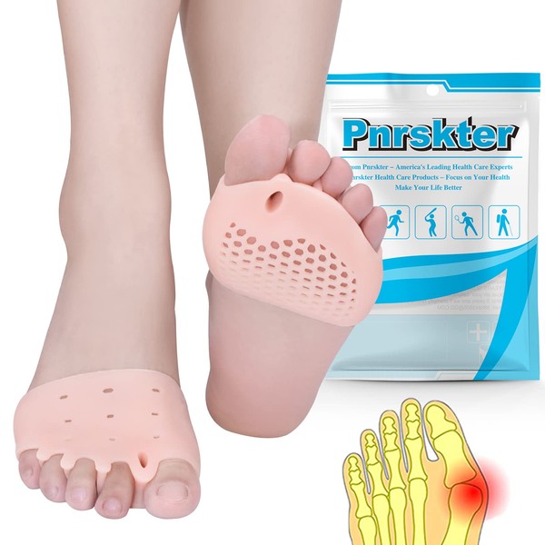 Metatarsal Pads, Ball of Foot Cushions (3 Pairs), Forefoot Pads, Breathable and Soft Gel, Best for Diabetics, Calluses, Blisters, Forefoot Pain