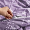 MUXHOMO Duvet Cover Full Size, Reversible Floral Grayish Purple Duvet