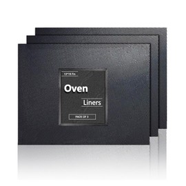 VIHARYEM Large Oven Liner (3 Pack), 50cm x 33cm, Oven Liners for Fan Assisted Ovens, Non Stick BBQ Mats for Gas Grill, Baking Mat, Easy to Clean, Reusable, Convenient Baking, Protect Bottom of Oven