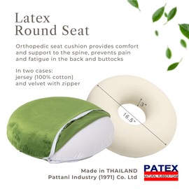 PATEX Round Latex Seat Cushion – 100% Natural Latex Donut Pillow – 16.5” x 3” – Ergonomic Pressure Relief for Office, Wheelchair, Car, Recovery – Limited Stock Clearance