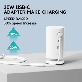 OLAIKE 20W USB-C Power Charger Cable for Stick Up Cam, Stick Up Cam Pro, Spotlight Cam Plus, Spotlight Cam Pro, Fast Charging Ring Camera, 13t/4m White