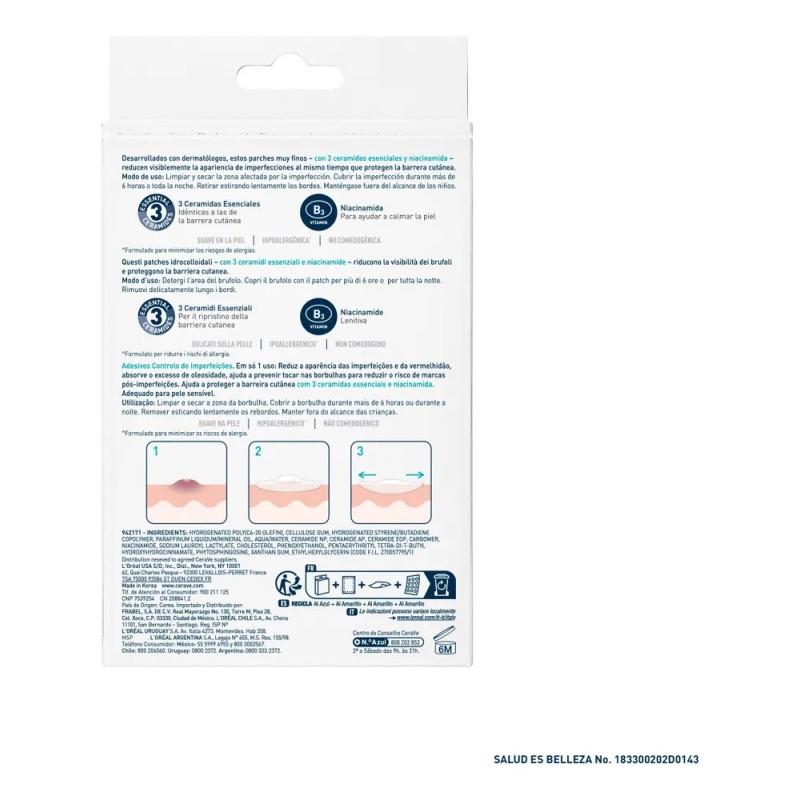 Cerave Parches Control Imperfeccion 22p Piel Tendencia Acné