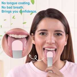 1pcs Tongue Scraper Cleaner, Moosec Bad Breath Treament Get Rid of White Tongue, 100% BPA Free