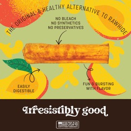 Earth Animal No-Hide Rolls Mango Vegetarian Recipe Medium Natural Rawhide Alternative Dog Chews, 6.3 Oz