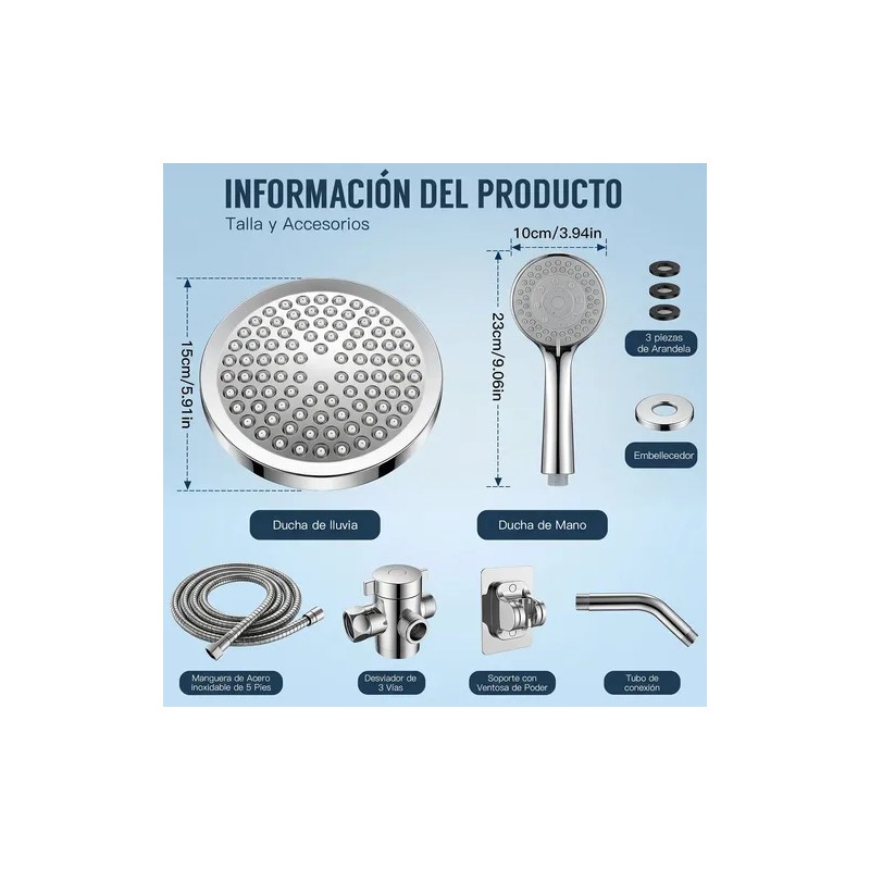Juego De Cabezal De Ducha De Baño De 6 Piezas