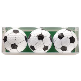 Football Golf Ball Gift Set Consisting of 3 Printed Golf Balls in Gift Box - A Great Gift for Any Football Enthusiast Golfer