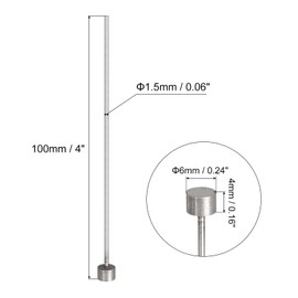 sourcing map Straight Ejector Pins, 1.5mm (1/16") Dia. 65Mn Steel Round Tip Punch 100mm (4") Long for Mechanical Maintenance 10Pcs
