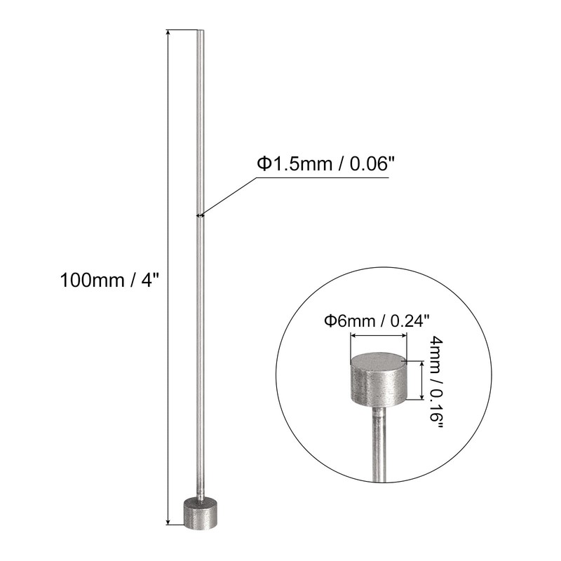 sourcing map Straight Ejector Pins, 1.5mm (1/16") Dia. 65Mn Steel
