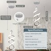 Modern Led Pendant Light Fixture, 15W Chrome Spiral Led Chandelier