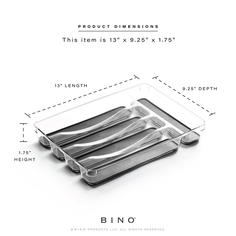 BINO 5-Slot Silverware Organizer for Drawer | Plastic Utensil Organizer