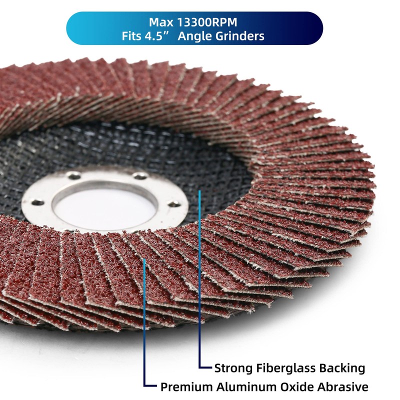 LotFancy 20PCS Flap Discs 4 1/2 for Angle Grinder, 40