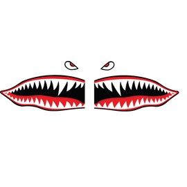 Flying Tigers Shark Teeth Decals Stickers Multiple Sizes! (6")