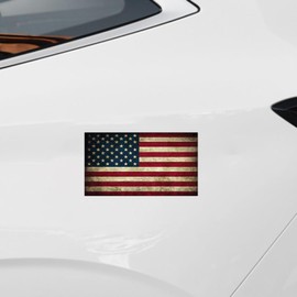 (2+2) Vintage American Flag Vinyl Decal Sticker & Thin Blue line Distressed American Flag Police Christian Cross Reflective Decal Vinyl Sticker USA Old Glory Car Window Bumper