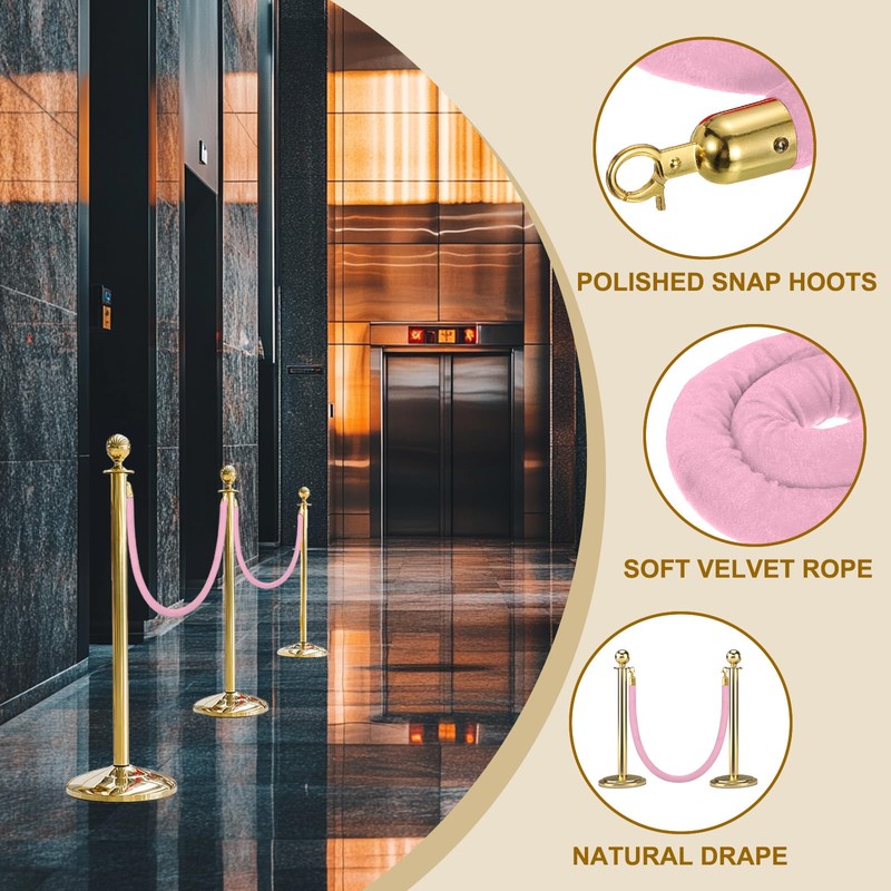 sourcing map Velvet Stanchion Rope 3.28 Ft/1 M, Barrier Rope