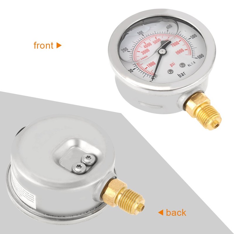 Pressure Gauge 0-600Bar G 1/4 Inch 63 mm Dial Hydraulic