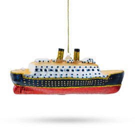 Titanic Ship Blown Glass Christmas Ornament