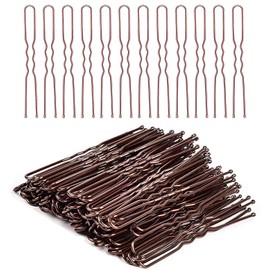 Hiscate Brown Hair Pins,Bobby Pins U shape Hair Bun Pins Bun Pins Hair Clips Hair Grips for Women Hair Styling Pins 50 Pieces Ideal for All Hair Types (6 cm/2.36 Inch)