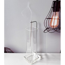GreenGarden Square Glass Incense Holder, Incense Stick Holder, Stylish, Glass-made, No Ash Spillage, Healing, Incense Stick Holder, Fashionable, Simple, Interior, Relax at Home (Square + No English