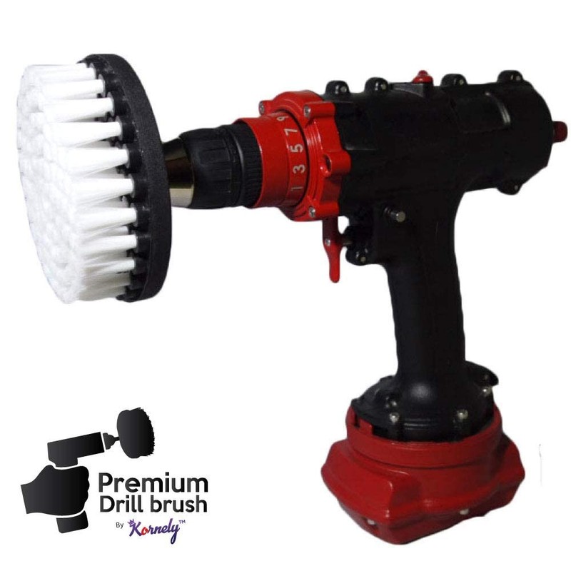 Kornely Premium Drill Brush, Extra Soft, White 13cm. Professional Power
