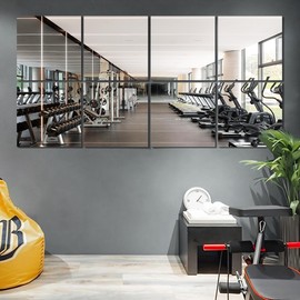 Vlush Full Length Wall Mirror 12'' x 12'' x 8PCS Home Gym Full Body & Tiles Full Length Mirror Wall Mounted Mirrors Decorative for Home Gym, Door, Bedroom & Bathroom