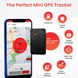 YoGPS Mini Personal GPS Tracker for Vehicles, Loved Ones, Equipment, Small Size GPS Tracker with SOS Button, Real-Time Tracker Device, Long Battery Life (Rechargeable), No Installation, SIM Included
