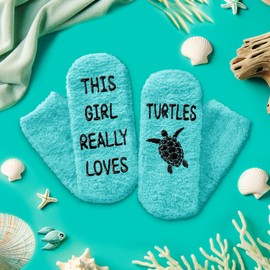 HAPPYPOP Turtle Gifts for Women Girls- Ocean Marine Gifts for Animal Lover Teens, Turtle Animal Ocean Socks