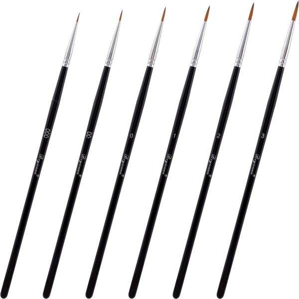 BEIQIYA 6pcs Script Liner Brushes, Extra Fine Long Tip Paintbrush