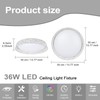 VIPMOON 36W Modern Flush Mount Ceiling Light, 13.7" Dimmable Close