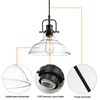 Zlepmlla Glass Pendant Light，Black Pendant Light Fixtures with Seeded Glass