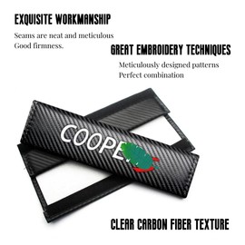 JULOPO 2PCS Carbon Fiber Texture seat Belt Covers Compatible with Cooper seat Belt Shoulder Pads Soft and Comfortable