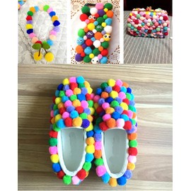 Pack of 1000 Colourful Mini Pompoms, 10 mm Pompom Balls, Small Pompoms, Fluffy Plush Balls, Felt Balls, Decoration for Birthday, Wedding, Party, Decorating, Funny, DIY, Sewing, Crafts, Bright Colour