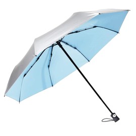 CUBY Sun UV Umbrella Folding Travel Compact Umbrella Reinforced Windproof Strong Frame Waterproof UV Proof Slip-Proof Handle Small Folding Backpack Easy Carry for Sunny Rainy