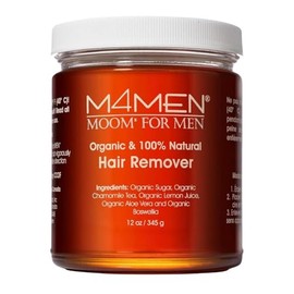 MOOM USDA - Depilación de cera de azúcar orgánica para hombres, cuerpo, piernas y cara, 12 onzas | Cera para el cabello Sugaring con aloe vera y manza