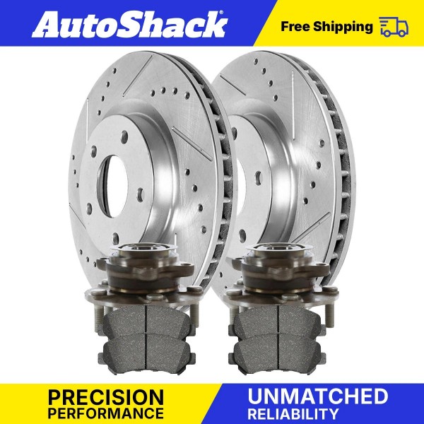 Auto Shack Front Hub Bearing Performance Rotor & Ceramic Pads