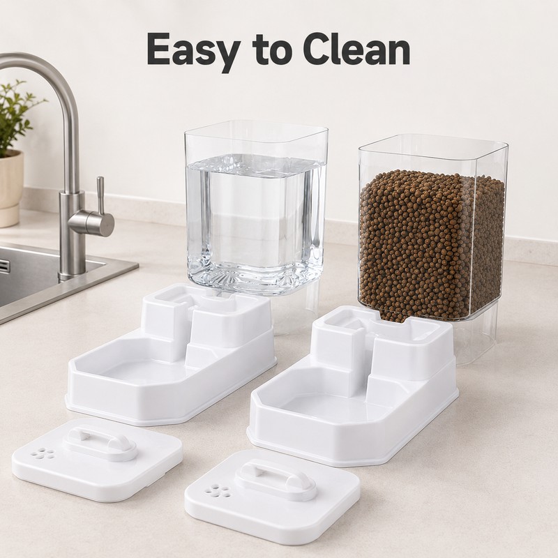 4L Gravity Pet Feeder & Waterer Set for Cats &