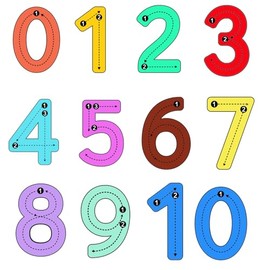 44 Pcs Colorful Bulletin Board Numbers Cutout Bulletin Board Letters Numbers Stroke Order Cutouts for White Board and Colorful Classroom Decor(3x4 Inch)