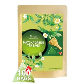 TeeLux Bolsitas De Té Verde Matcha, Té Verde Matcha  Sencha Japonés Premium Clásico, Súper Antioxidante, Cero Calorías, Con Cafeína, 100 Unidades     