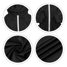 EOSIEDUR Women's Pullover Hoodies Jumpsuit Zipper Jacket Windbreaker Elastic Waistband Pants One Piece Outfits Tracksuit Set, C4# Black, Medium