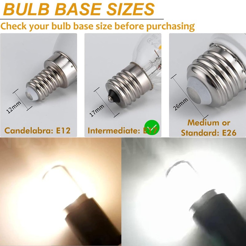 ZSSXOLED Microwave Oven Light Bulb E17 Base 3W 125V E17