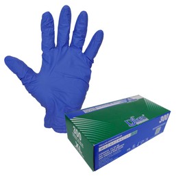 DIKEN Guantes 100% Nitrilo, Grado Alimenticio, Color Azul, SIN Polvo, Libre de Látex, Desechables, Talla Extra Grande, Diseño Ambidiestro (Extra Grande)