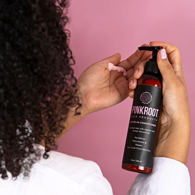 Pink Root Hair Products Leave-in Conditioner for Curly, Wavy, and