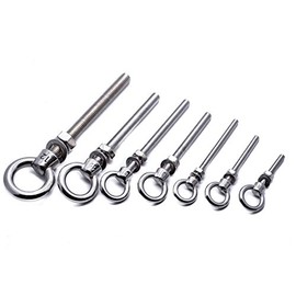 M6 Stainless steel longshank eye bolt marine grade 316 A4 (4, M6x80mm)
