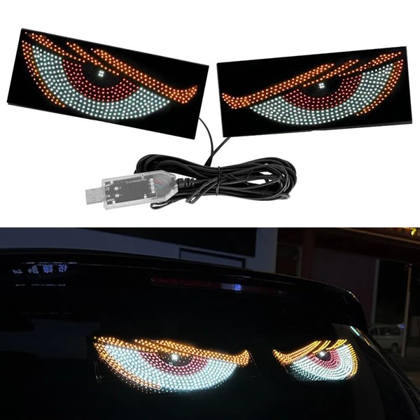 2PCS Devil Eyes Light for Cars Windshield, USB Plug &
