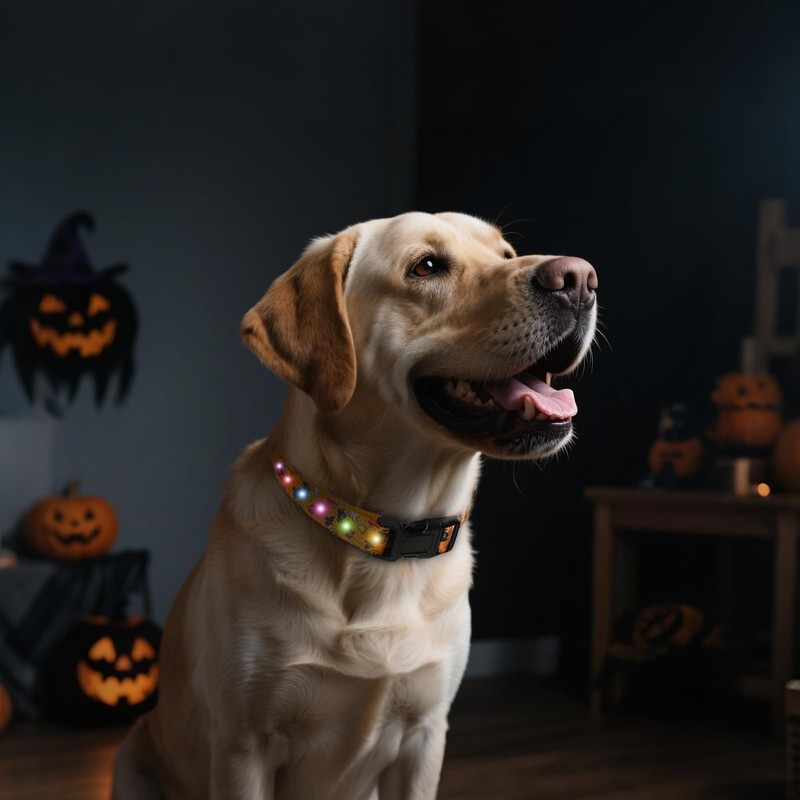 Halloween Light Up Dog Collar, LED Dog Collar Glow in