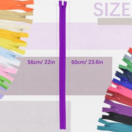 40Pcs Nylon Invisible Sewing Zippers, for DIY Handmade Garment Bags Home Textile Tailor Sewing Craft Sewer Crafter's Special 20 Color (55cm/21.6inch)